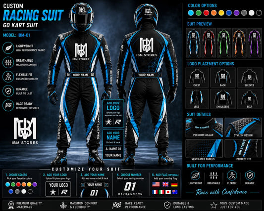Custom Go Kart Racing Suit – Personalized Karting Suit with Custom Logo | IBM STORES