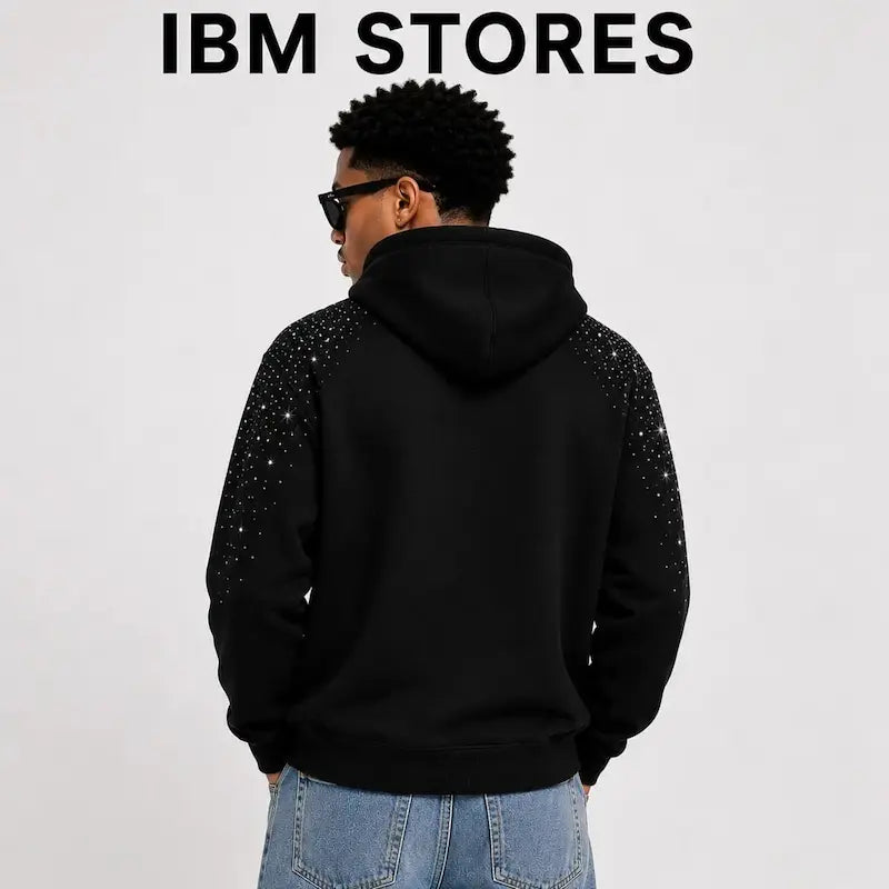 Custom License Photo Hoodie – Personalized Oversized Rhinestone Zip Hoodie | IBM STORES