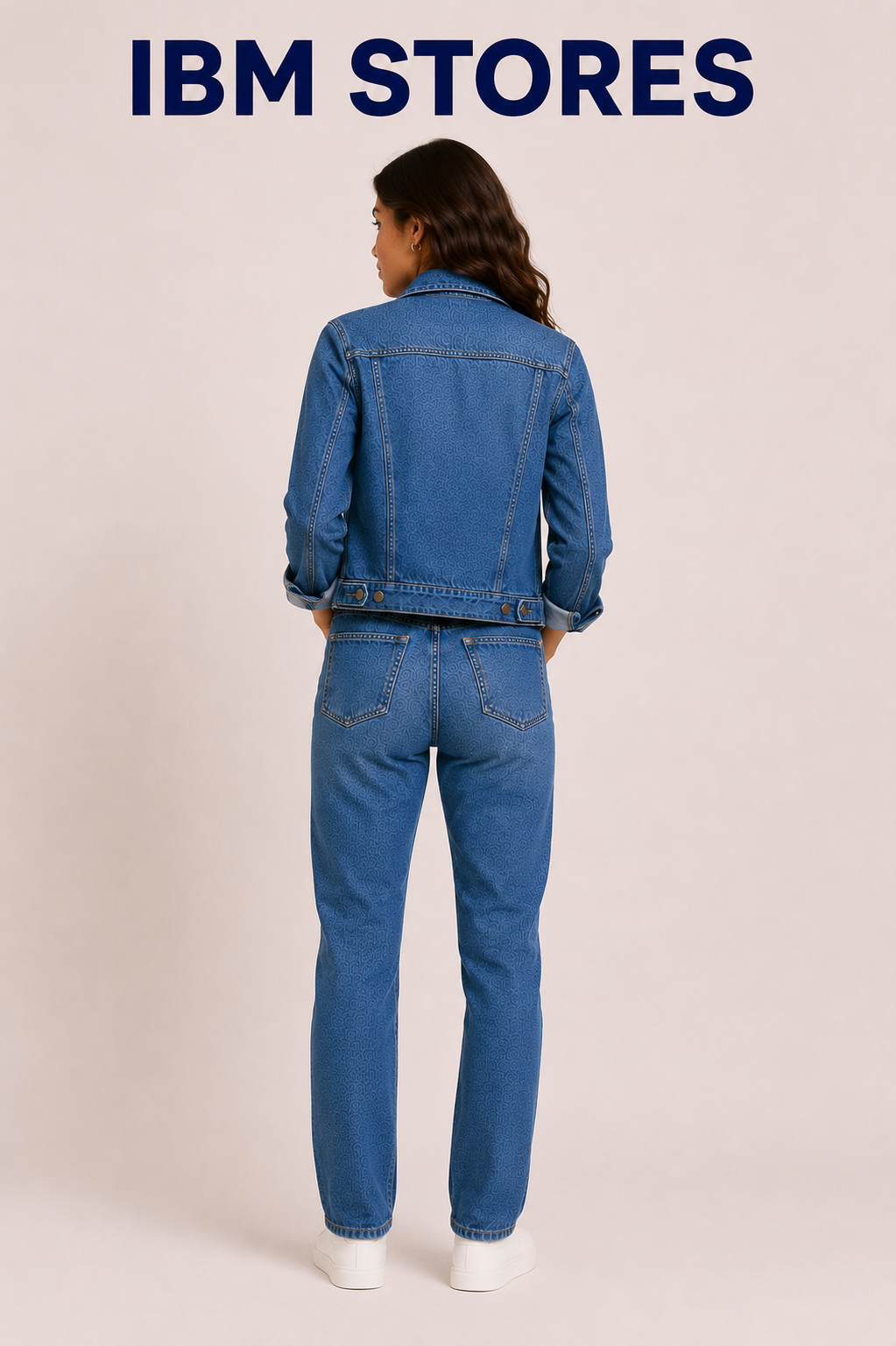 Women’s Blue Denim Jacket & Wide Leg Jeans Set – Casual Streetwear Outfit | IBM STORES