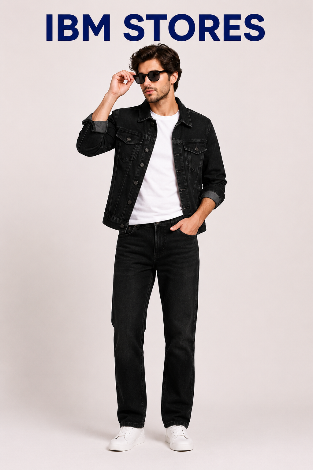 Men’s Blue Denim Jacket & Jeans Set – Casual Streetwear Outfit for Men | IBM STORES
