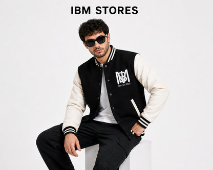 Custom Varsity Jacket for Men – Black & White Letterman Jacket | IBM STORES